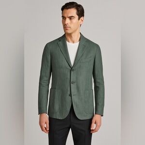 Boglioli Milano Green Linen Cotton Blend Blazer Italy Unstructured men’s large